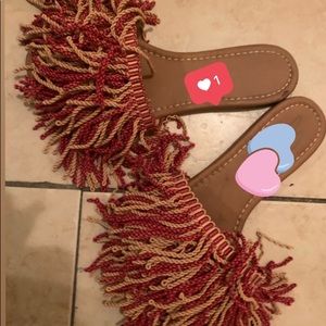 Tassel heels or flat sandals